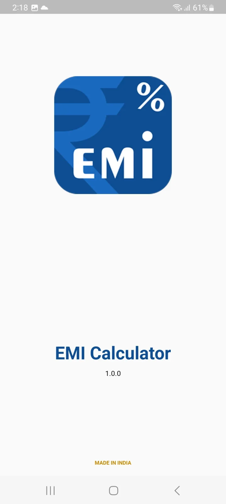 EMI Calculator — screen